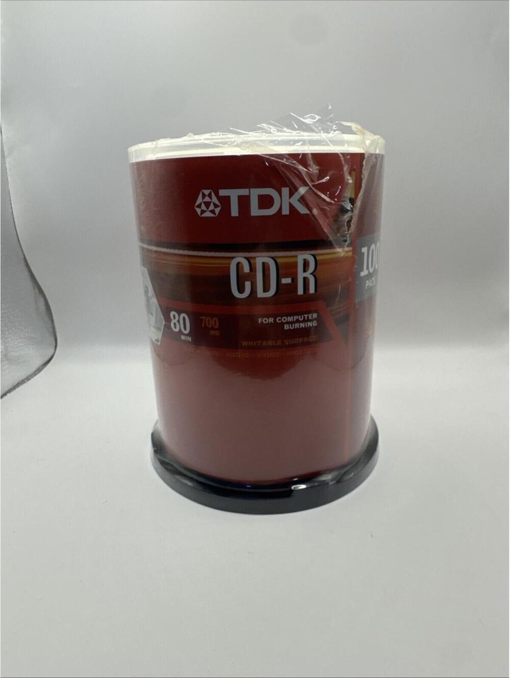 TDK CD-R 100 Pack 52X Blank Discs 700MB 80 Min New Sealed